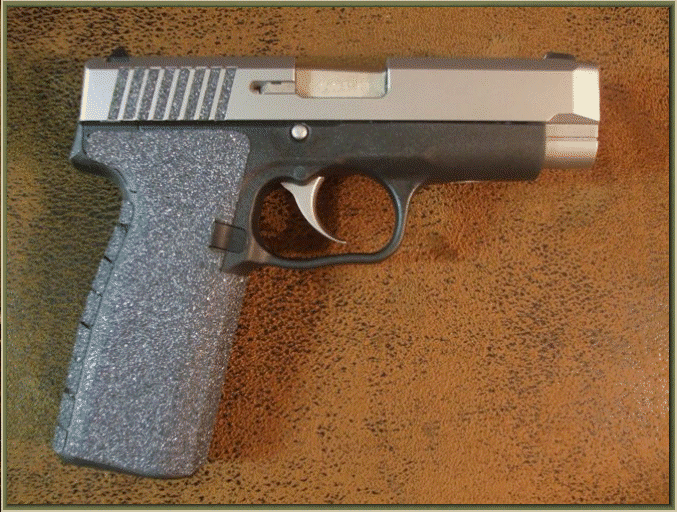 Image of Kahr CT45 with grip enhancements.