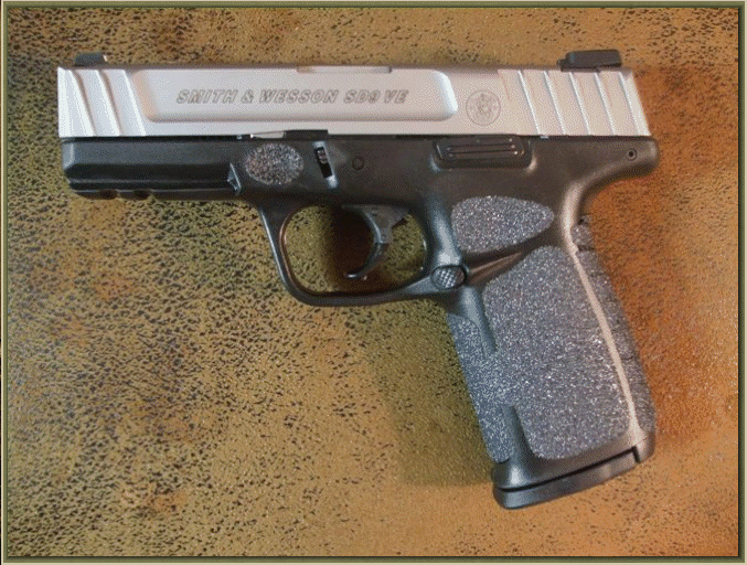 Image of Smith and Wesson SD9, SD40, SD9VE, SD40VE with grip enhancements.