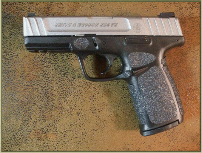 Image of Smith and Wesson SD9, SD40, SD9VE, SD40VE with grip enhancements.