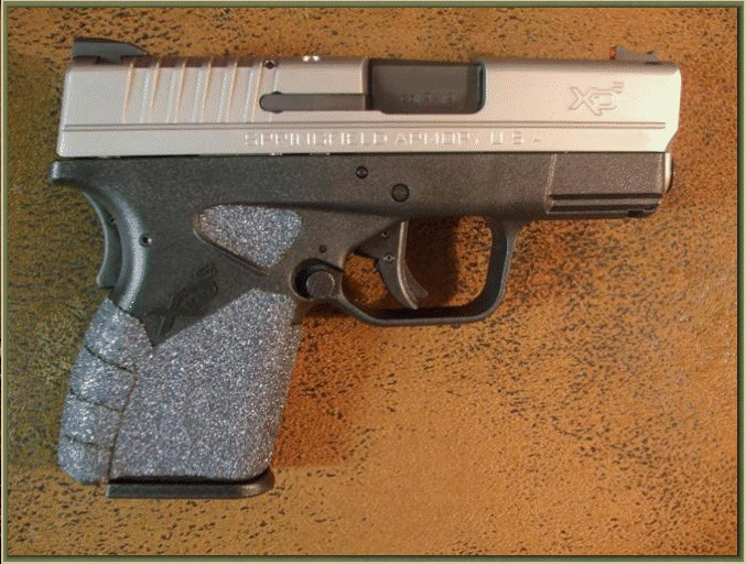 Image of Springfield Armory XDS 9mm and .45 ACP with grip enhancements.