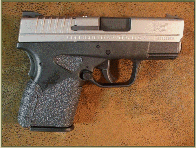 Image of Kahr CW45 and P45 with grip enhancements.
