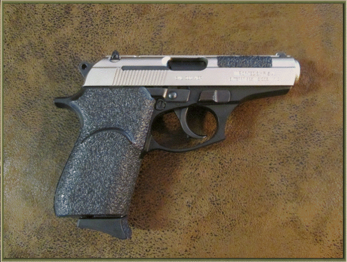 Image of Bersa Thunder with grip enhancements.