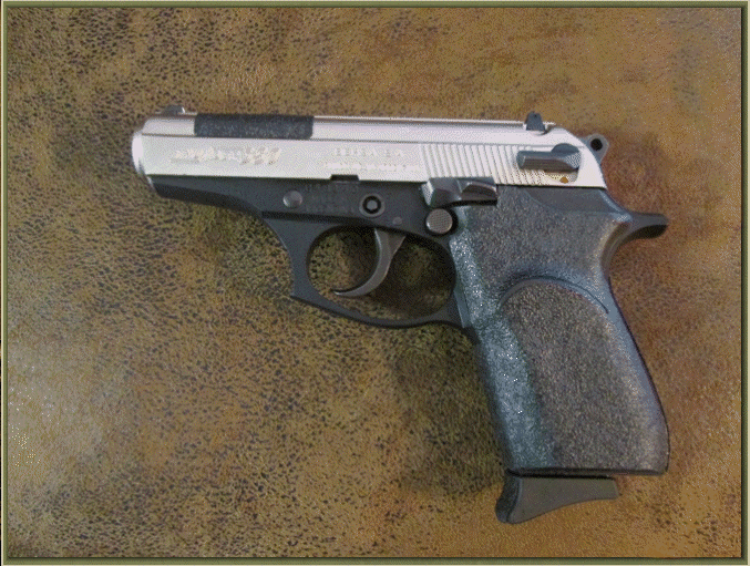 Image of Bersa Thunder with grip enhancements.