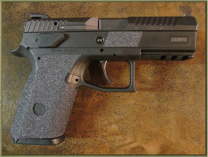 Image of CZ P-07 with grip enhancements.