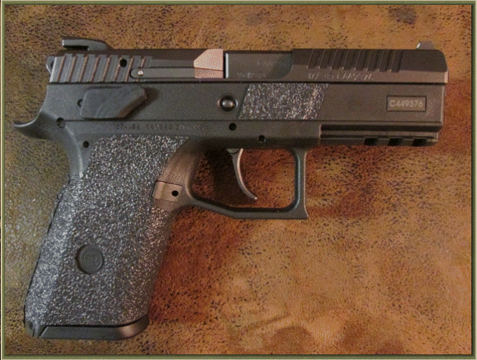 Image of CZ P-07 with grip enhancements.