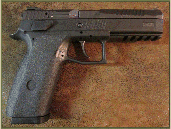 Image of CZ P-09 with grip enhancements.