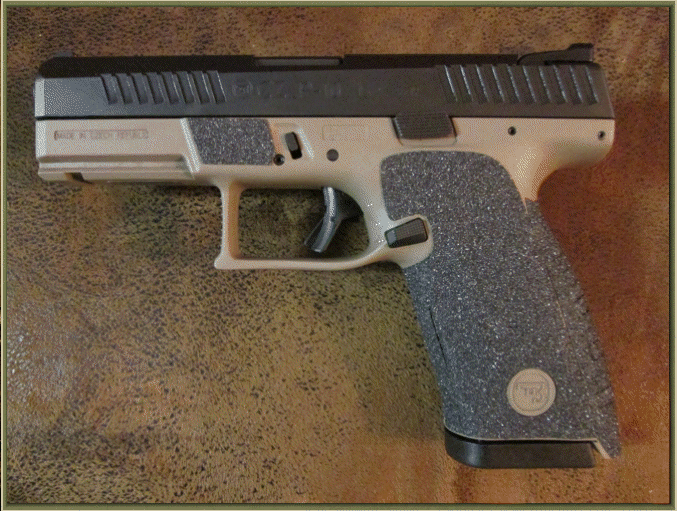Image of CZ P-10 C with grip enhancements.