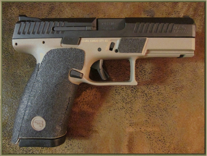Image of CZ P-10 C with grip enhancements.