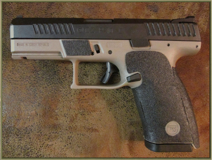 Image of CZ P-10 C with grip enhancements.
