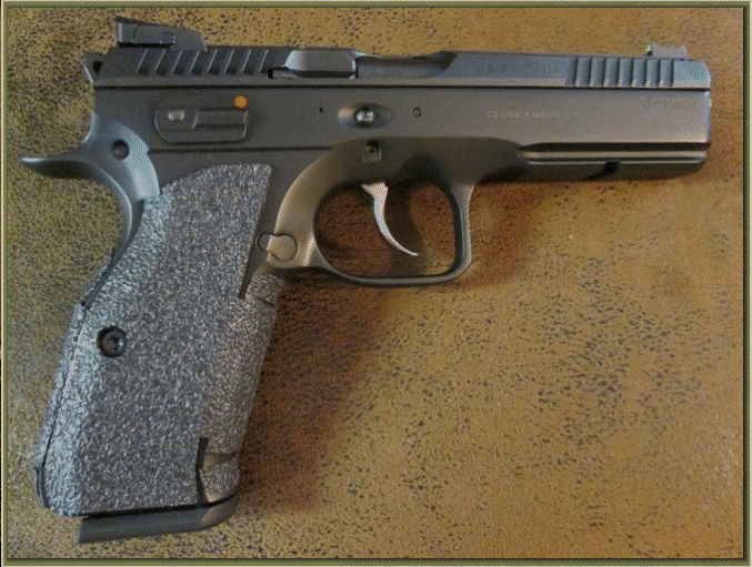 Image of CZ Shadow 2 with grip enhancements.