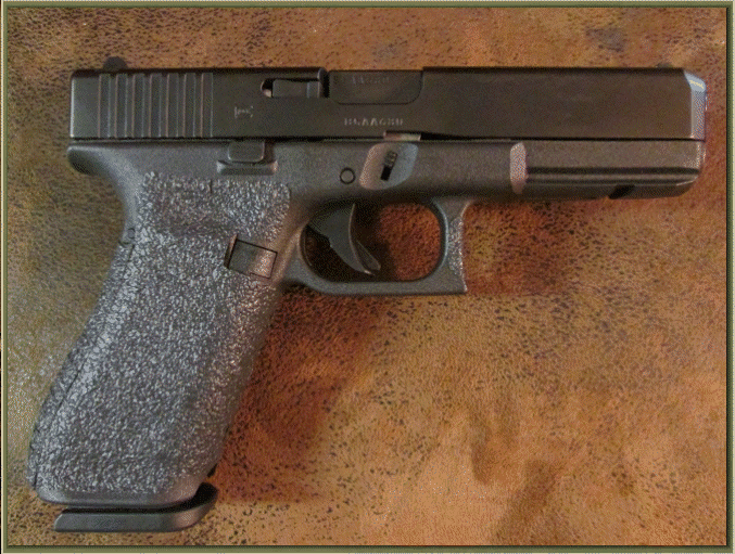 Image of Glock 17 - GEN 5 with grip enhancements.