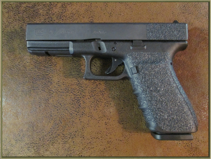 Image of Glock 20 SF, 21 SF with grip enhancements.