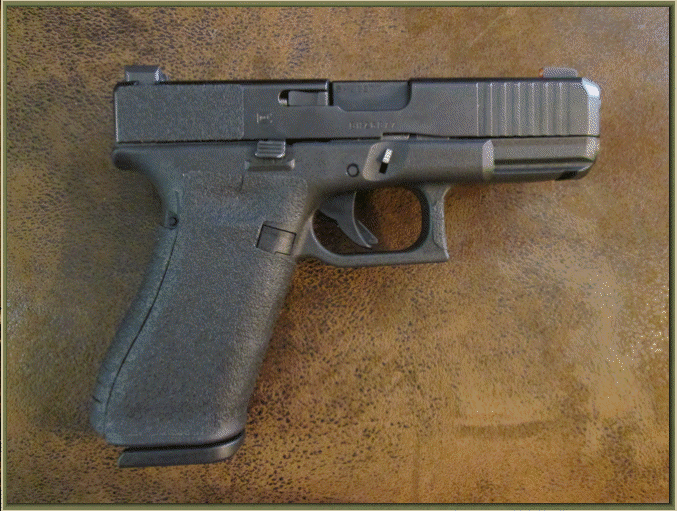 Image of Glock 45 with grip enhancements.