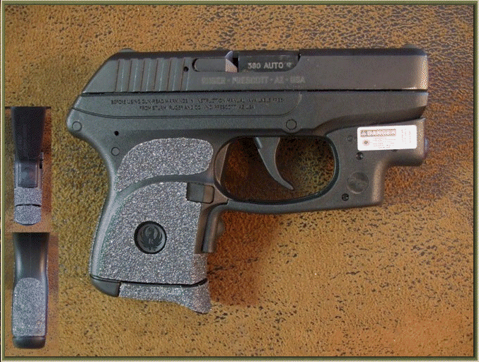 Ruger LCP 380 with sand paper pistol grips installed.