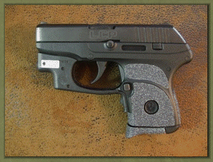 Ruger LCP 380 with sand paper pistol grips installed.