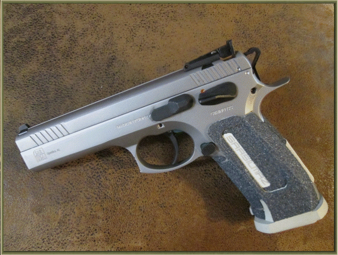 Image of SAR-USA (Sarsilmaz) K-12 Sport with grip enhancements.