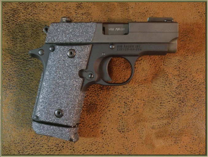 Image of SIG SAUER P238 380 Auto with grip enhancements.