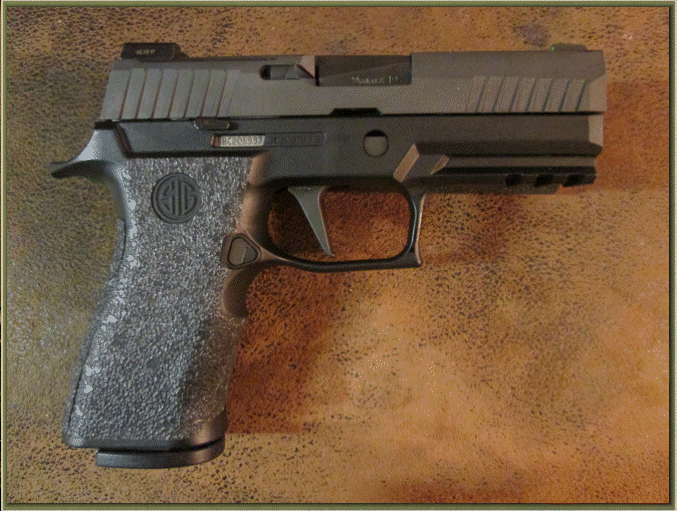 Image of Sig Sauer P320 X-Carry with grip enhancements.